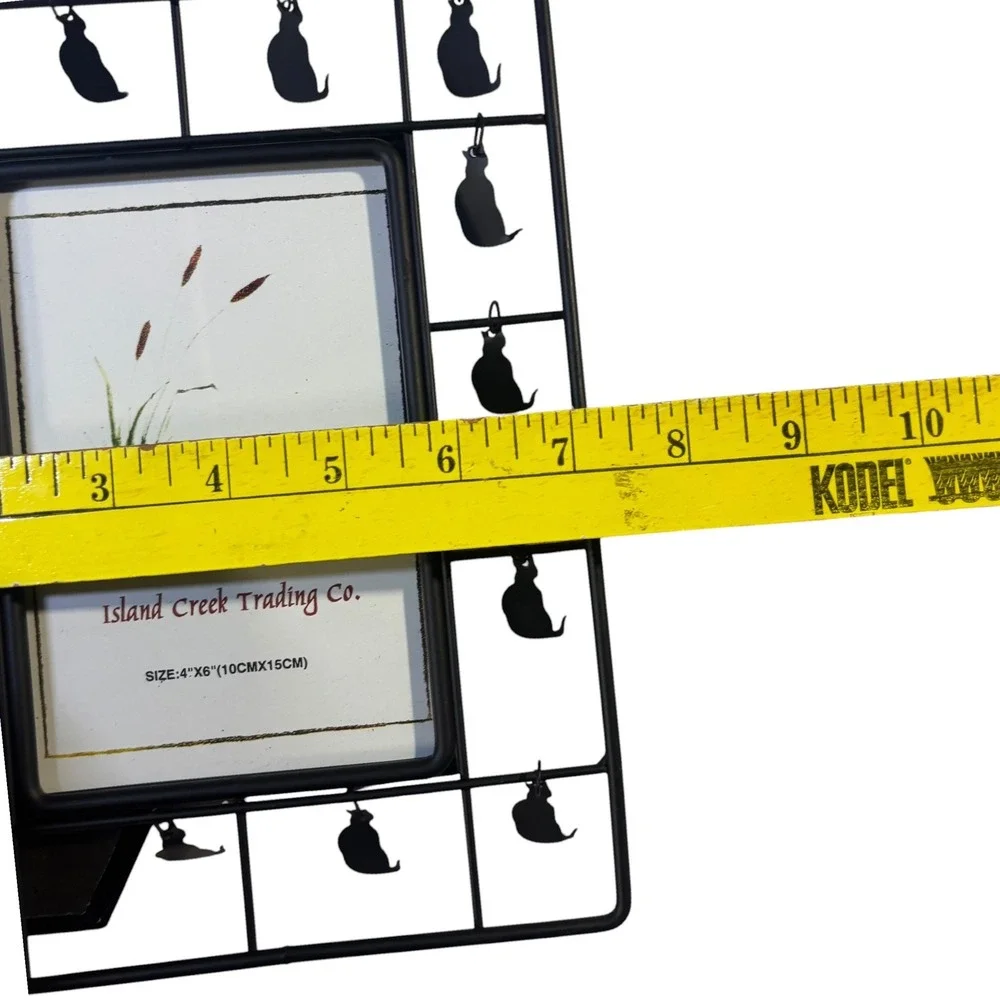 Island Trading Dennis East Intl Black Metal Wire Cat Silhouette 4x6 Pic Frame